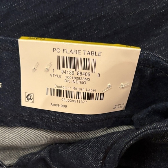 INC International Concepts Blue Flare Jeans with Gold Buttons - Picture 5 of 5